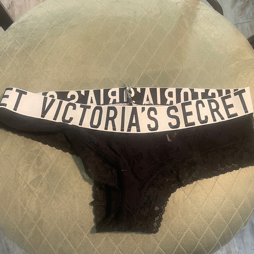Victoria’s Secret small black lace cheeky panty, so sexy